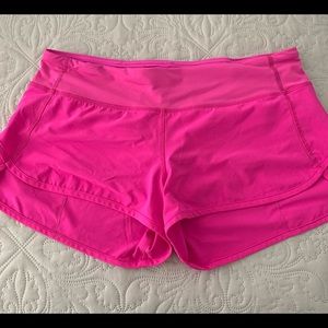 Lululemon hot pink speed shorts size 8